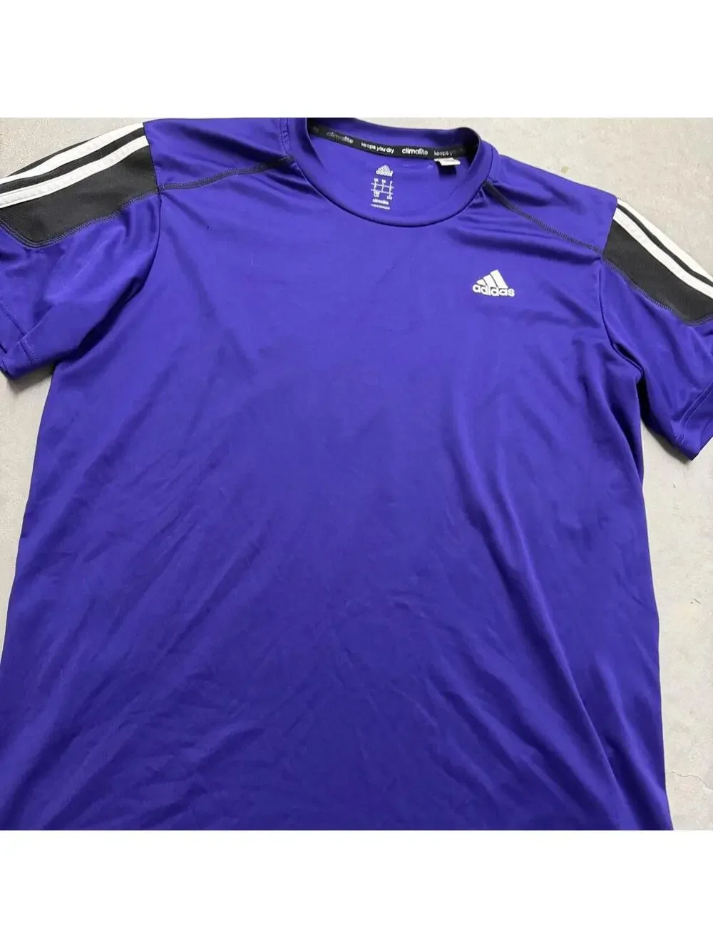 Adidas Climalite Purple Performance Athletic Training T Shirt Mens Large